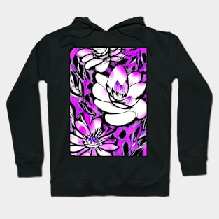 BOLD PINK AND BLACK FLORAL PRINT Hoodie